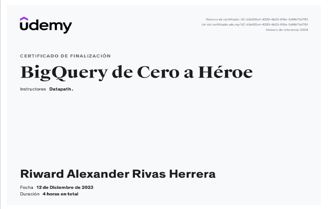 Certificado BigQuery