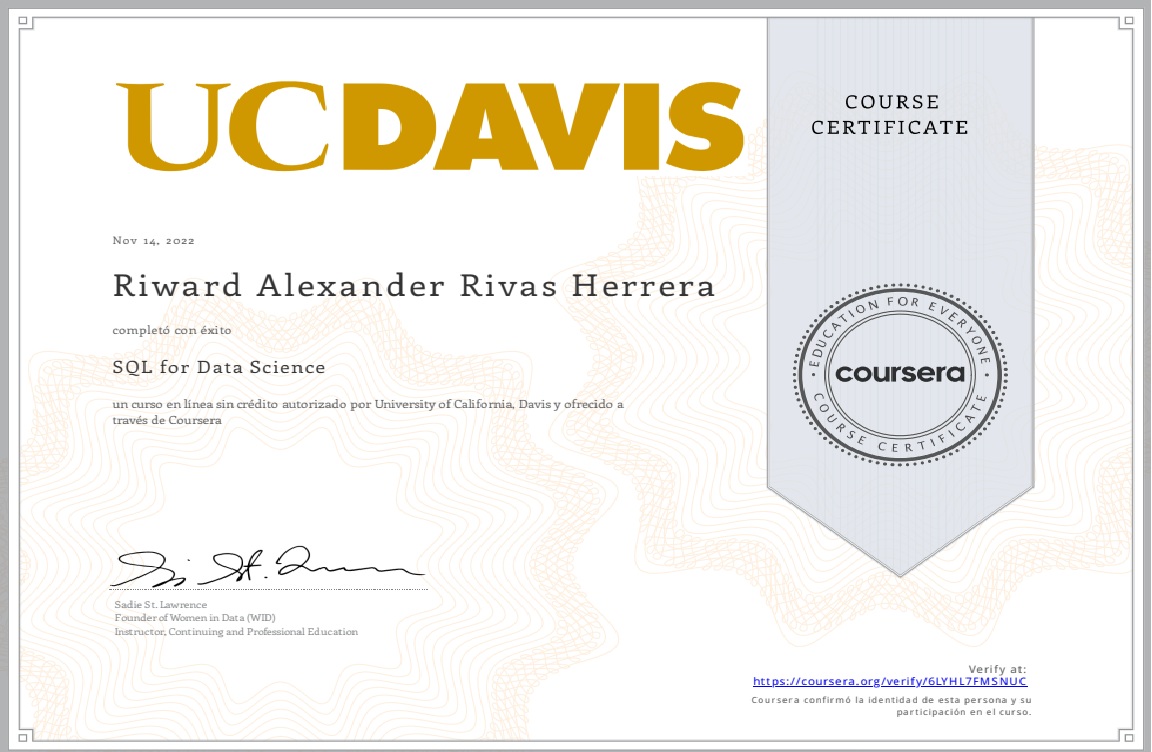 Certificado SQL Data Science