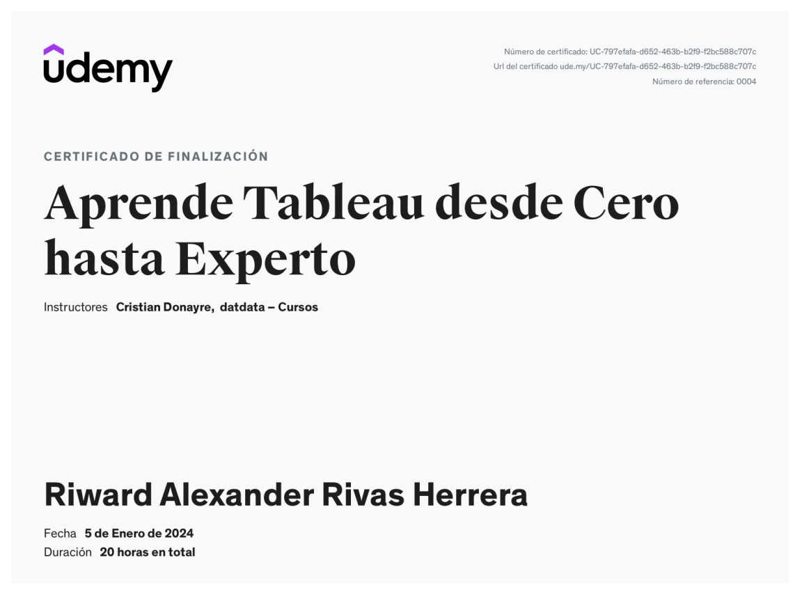 Certificado Tableau